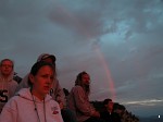 Rainbow at sunrise at the Grand Canyon