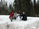 Building a snowman - something I've not been able to do in May in Britain, let alone in the deep of winter for many years!