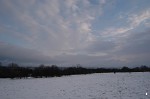 View of Canterbury in the snow from the University campus