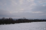 View of Canterbury in the snow from the University campus